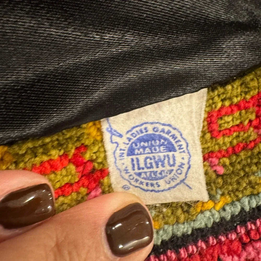 Vintage Country Pacer Tapestry Carpet Womens Coat 70s Boho Size S Flaws - Picture 9 of 12